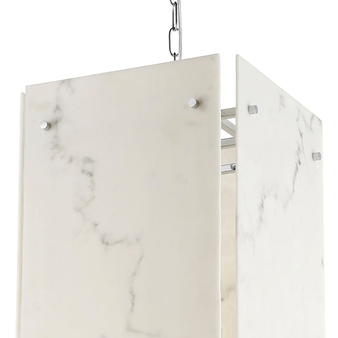 Rexor White with Grey Pattern and Chrome Finish Pendant Light
