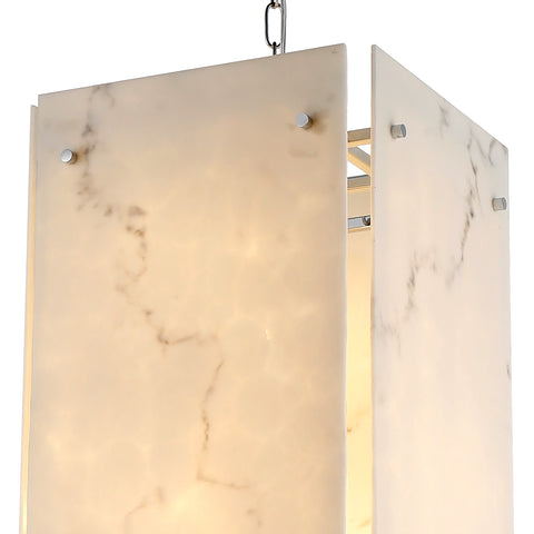 Rexor White with Grey Pattern and Chrome Finish Pendant Light