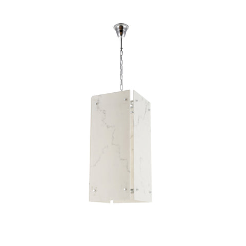Rexor White with Grey Pattern and Chrome Finish Pendant Light