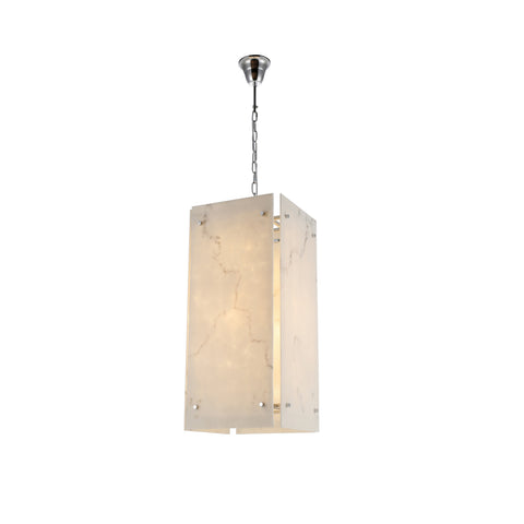 Rexor White with Grey Pattern and Chrome Finish Pendant Light