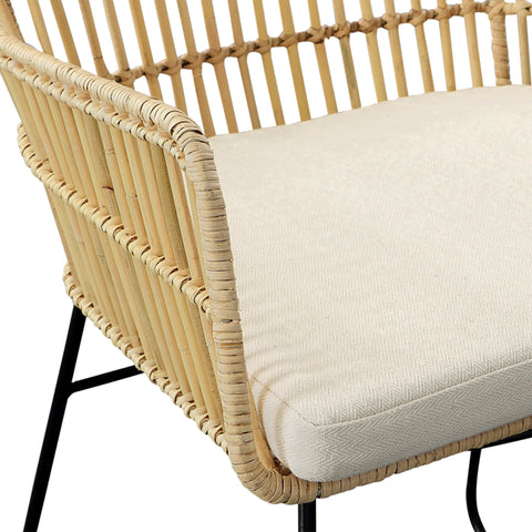 Agalia Black, Natural and Ivory Seat Dining Chair