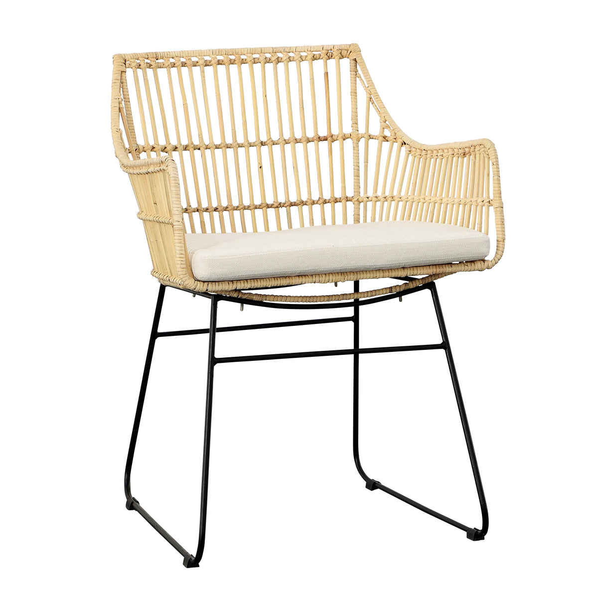 Agalia Black, Natural and Ivory Seat Dining Chair