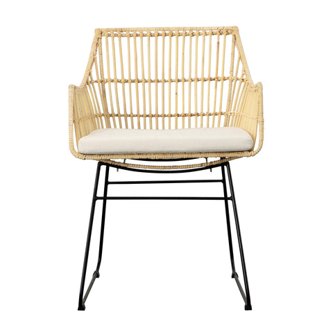 Agalia Black, Natural and Ivory Seat Dining Chair