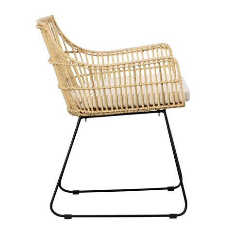 Agalia Black, Natural and Ivory Seat Dining Chair