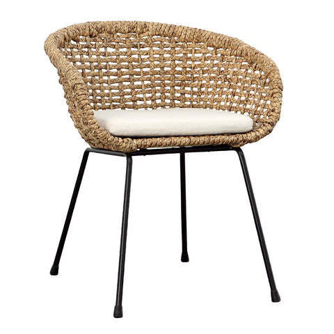 Ellia Black, Natural and Ivory Seat Dining Chair