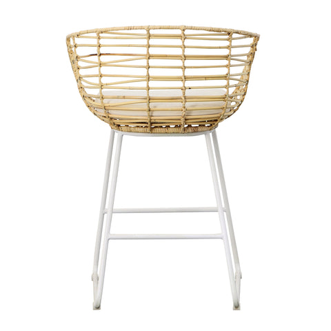 Agnes White, Natural and Ivory Seat Counter Stool