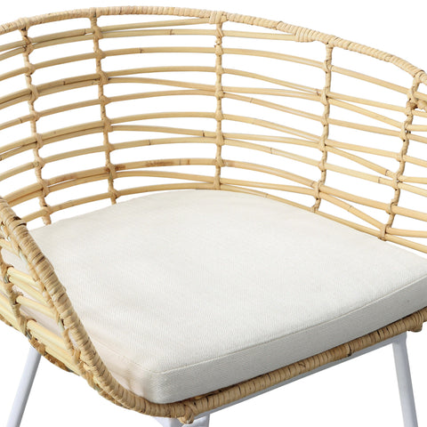 Agnes White, Natural and Ivory Seat Counter Stool