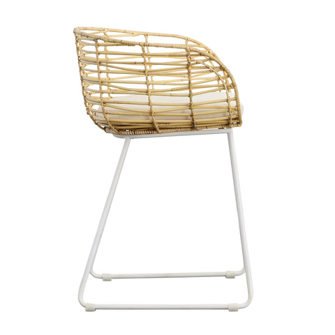 Agnes White, Natural and Ivory Seat Counter Stool