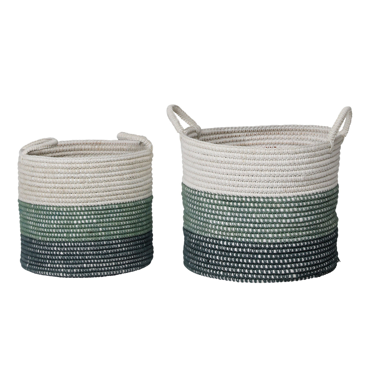 Elspeth White, Green and Blue Basket Set Of 2
