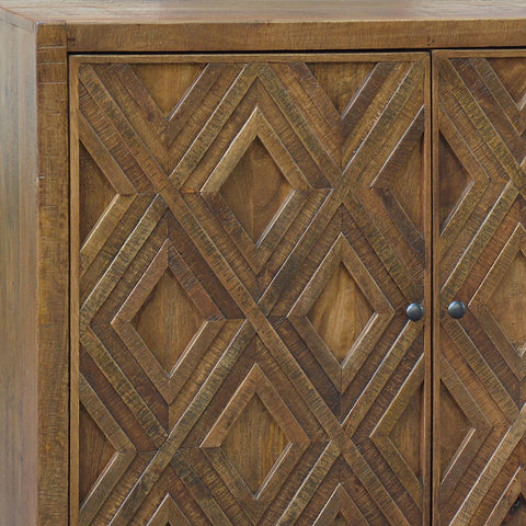 Hilario Medium Brown Sealed Finish on Black Base Sideboard