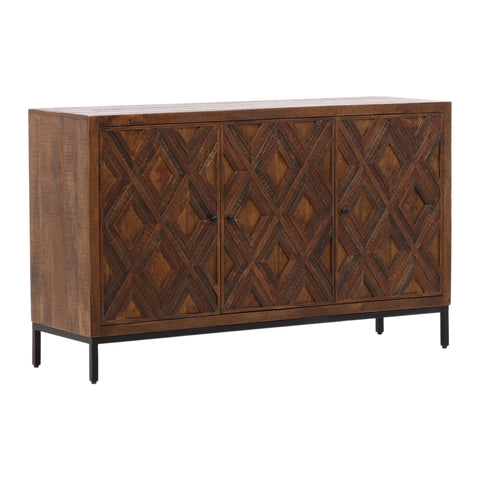 Hilario Medium Brown Sealed Finish on Black Base Sideboard
