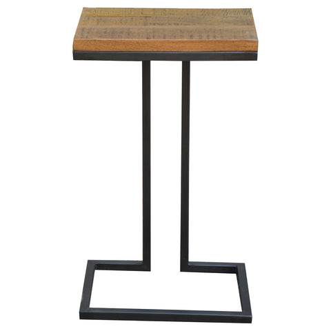 Felipe Medium Brown Sealed Finish on Black Base Side Table