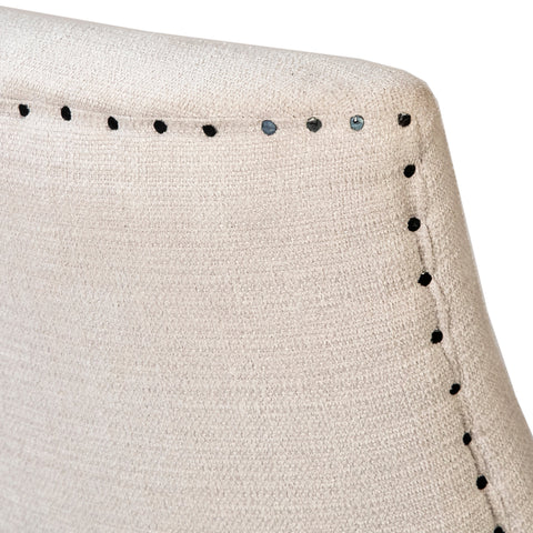 Elias Off White Upholstery and Natural Wood Finish Dining Chair