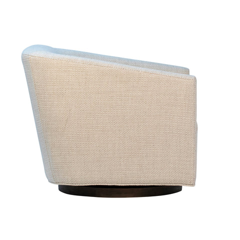 Harris Light Sand Upholstery and Antique Wood Finish Swivel Chair