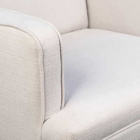 Hagan Natural White Fabric and Natural Wood Finish Dining Chair