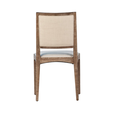 Waller Sand Color Fabric and Antique Wood Finish Dining Chair