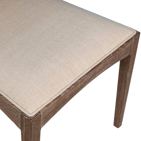 Waller Sand Color Fabric and Antique Wood Finish Dining Chair