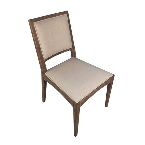 Waller Sand Color Fabric and Antique Wood Finish Dining Chair