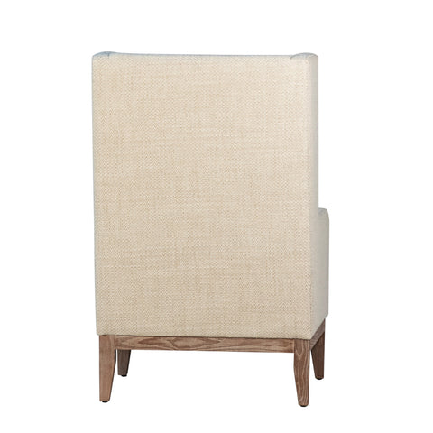 Katella Ivory Upholstery and Natural Wood Finish Occasional Chair