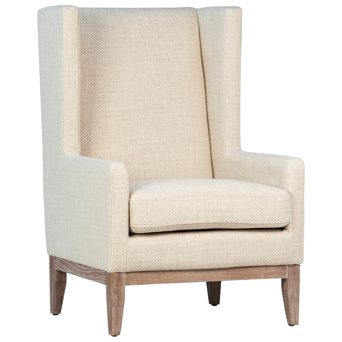 Katella Ivory Upholstery and Natural Wood Finish Occasional Chair