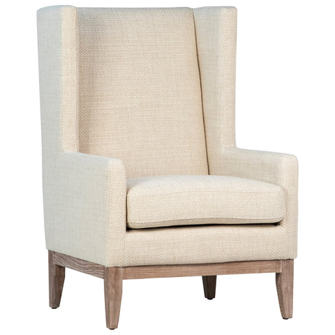 Katella Ivory Upholstery and Natural Wood Finish Occasional Chair