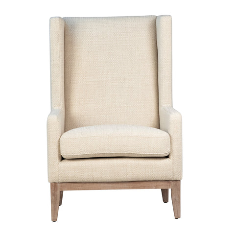 Katella Ivory Upholstery and Natural Wood Finish Occasional Chair