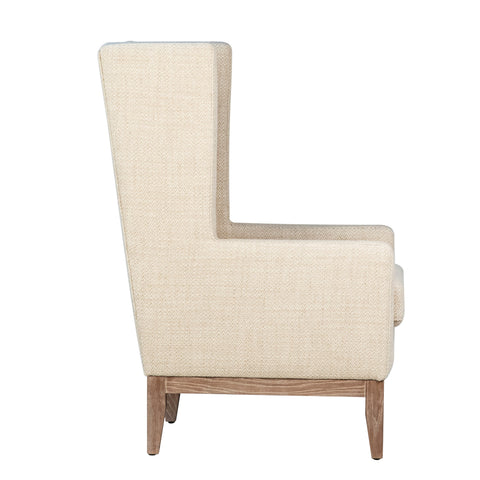 Katella Ivory Upholstery and Natural Wood Finish Occasional Chair
