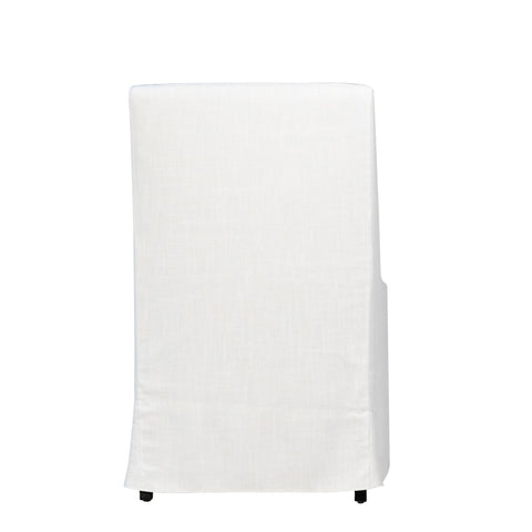 Lucerne White Upholstery and Black Legs Dining Chair
