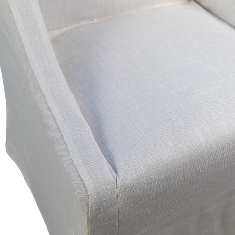 Lucerne White Upholstery and Black Legs Dining Chair