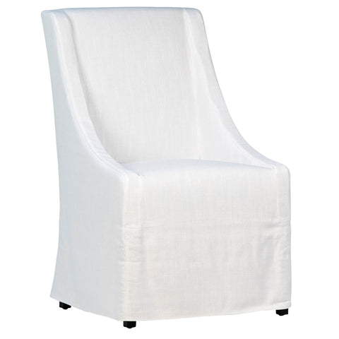 Lucerne White Upholstery and Black Legs Dining Chair