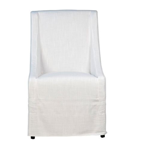 Lucerne White Upholstery and Black Legs Dining Chair