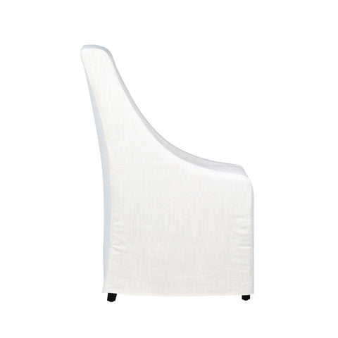 Lucerne White Upholstery and Black Legs Dining Chair