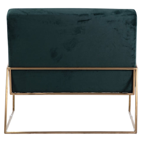 Prado Forest Green Fabric with Brass Metal Finish Occasional Chair