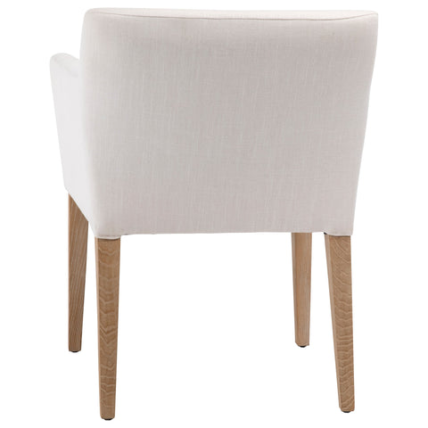 Lowell White and Natural Wood Finish Dining Chair