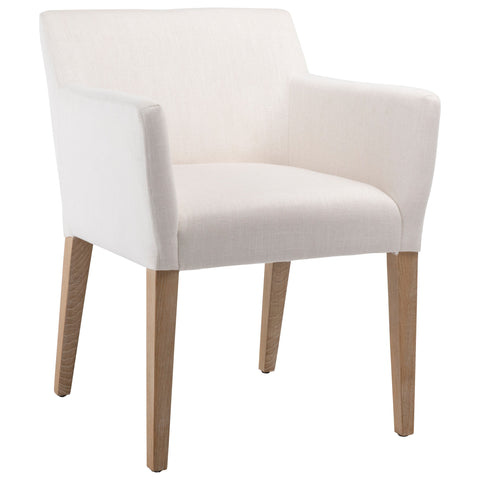 Lowell White and Natural Wood Finish Dining Chair