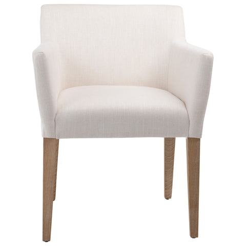 Lowell White and Natural Wood Finish Dining Chair