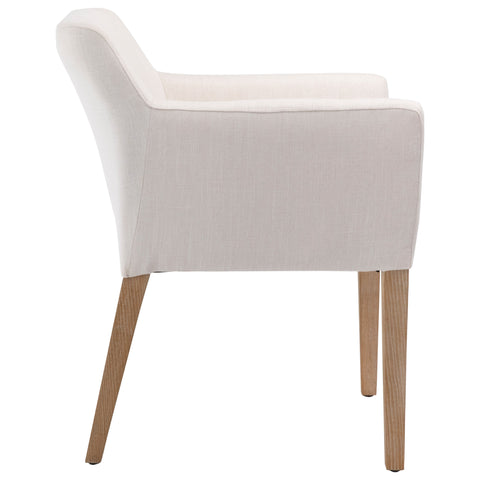 Lowell White and Natural Wood Finish Dining Chair