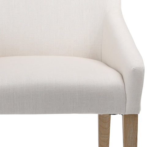Elvie White and Natural Wood Finish Dining Chair