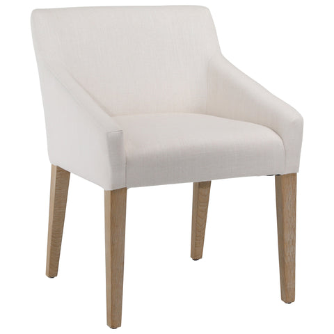 Elvie White and Natural Wood Finish Dining Chair