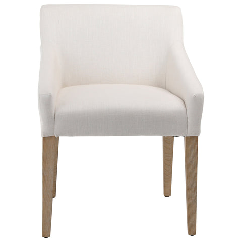 Elvie White and Natural Wood Finish Dining Chair