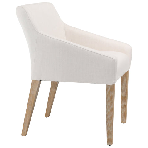 Elvie White and Natural Wood Finish Dining Chair