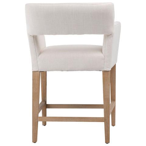 Joseph White and Natural Wood Finish Counter Stool