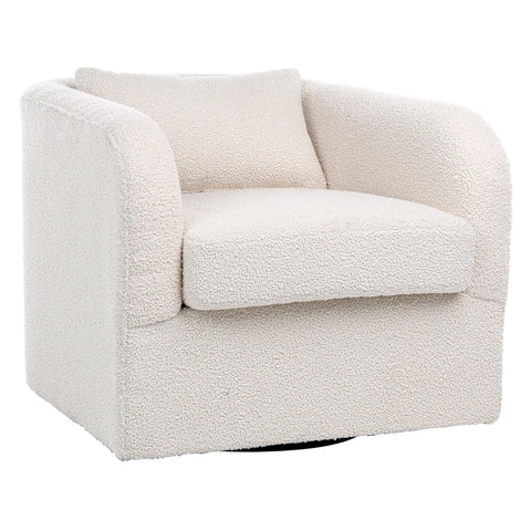 Aires Natural White Upholstery Swivel Chair