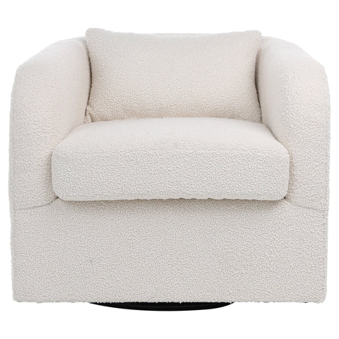 Aires Natural White Upholstery Swivel Chair