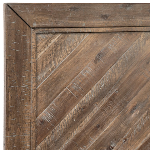 Holbrook Antique Medium Brown Wood Finish and Black Iron Bed
