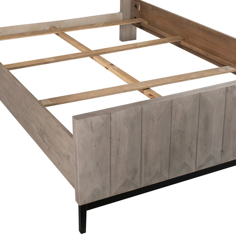 Aldwell Light Grey Wash Sealed Finish and Black Base Bed