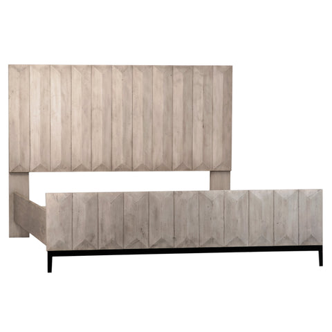 Aldwell Light Grey Wash Sealed Finish and Black Base Bed