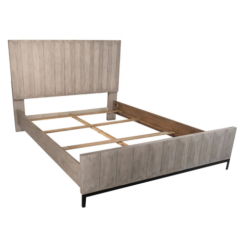 Aldwell Light Grey Wash Sealed Finish and Black Base Bed