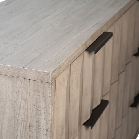 Aldwell Light Grey Wash Sealed Finish and Black Base Dresser