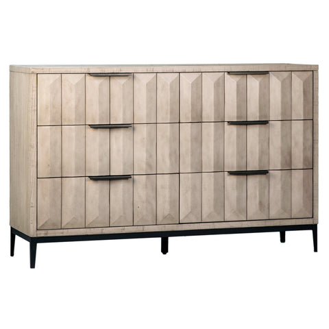 Aldwell Light Grey Wash Sealed Finish and Black Base Dresser